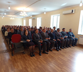 18.09.2025-ci il tarixdə "Konstitusiya və Suverenlik İli" çərçivəsində Qobustan Rayon İcra Hakimiyyəti binasının akt zalında 20 Sentyabr - Dövlət Suverenliyi Günü ilə əlaqədar tədbir keçirilmişdir.