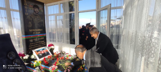 29.10.2025-ci il tarixdə Qobustan rayonu Cəyirli kəndində Vətən müharibəsi şəhidi Məmmədov Elxan Bədəl oğlunun anım günü tədbiri keçirilmişdir.